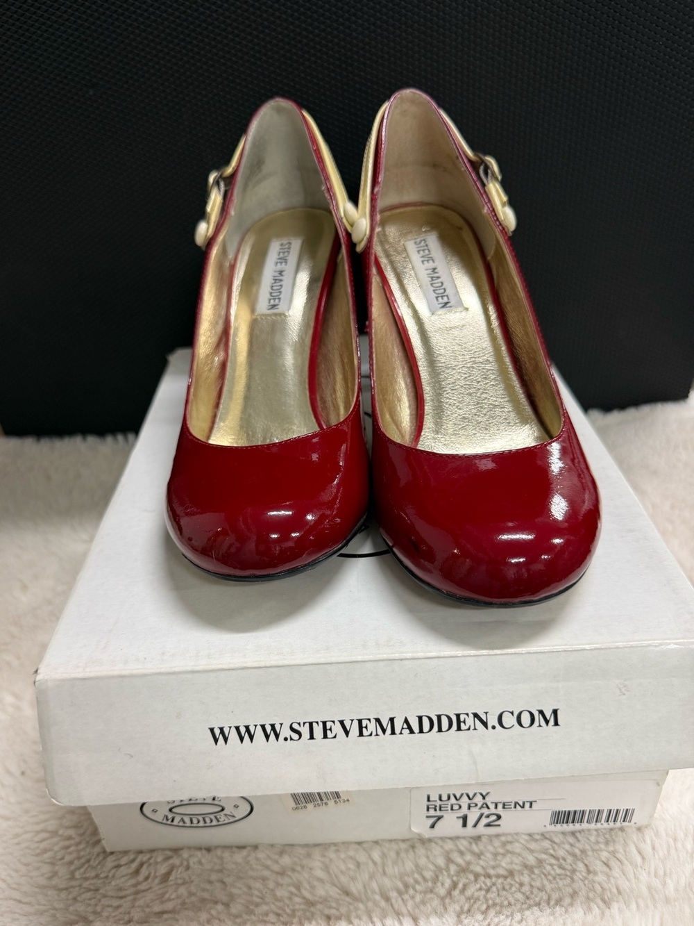 Steve Madden Red Patent Slingback Pumps